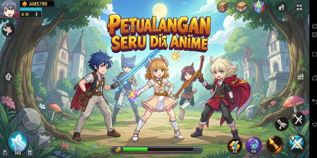 Tampilan seru gameplay AMS789 dengan karakter Anime.