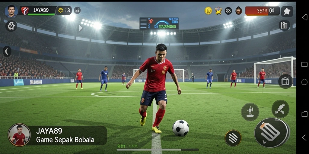 Screenshot gameplay <strong>JAYA89</strong> yang memukau dengan aksi sepak bola intens.