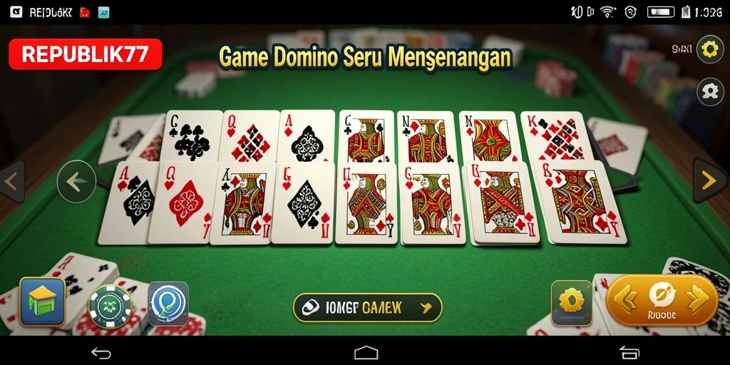 Screenshot REPUBLIK77 menampilkan gameplay domino yang seru dan interaktif.