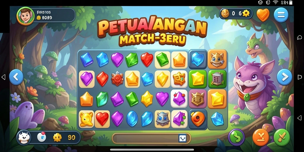 Tampilan gameplay <strong>RR89</strong> yang seru dan menantang dalam kategori Match-3.