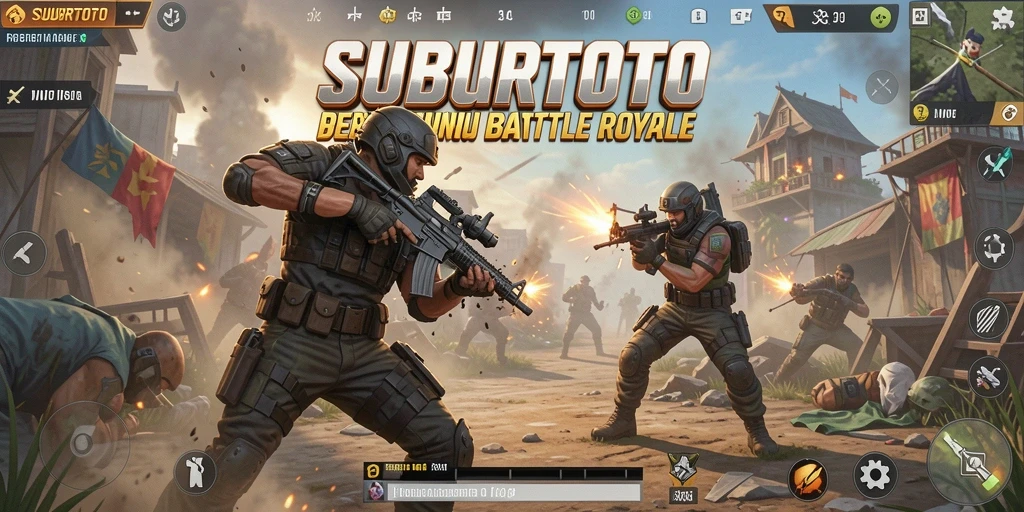 Tampilan gameplay SUBURTOTO yang memukau dalam pertarungan Battle Royale.